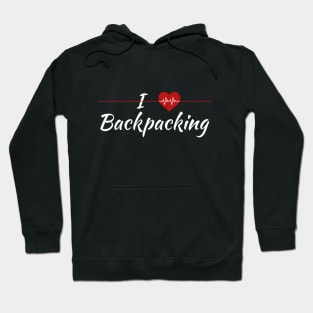 I Love Backpacking Heartbeat Hoodie